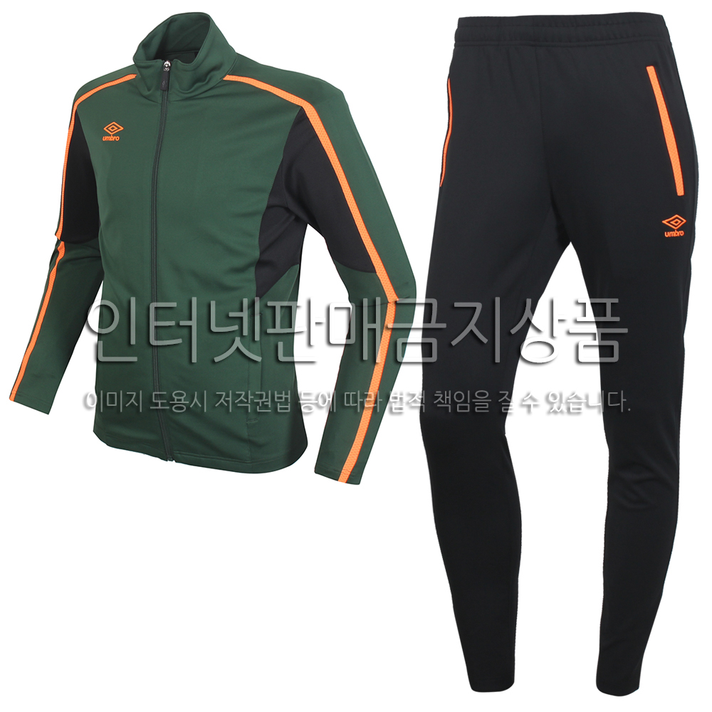 엄브로 슬림핏 라인 니트수트(KHK)
